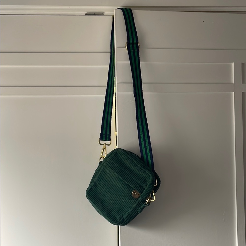 Green Corduroy Crossbody Bag